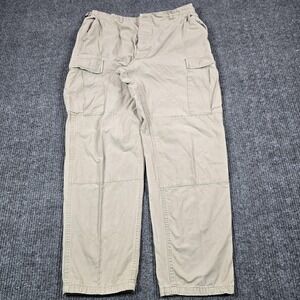 Vintage US Military Pants‎ Mens Large Tan Double Knee Ripstop Cargo Military 90s